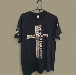 Men's Black Faith Graphic Tee Nwot